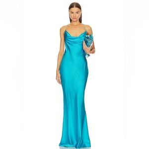 Massimo Silk Gown in Turquoise